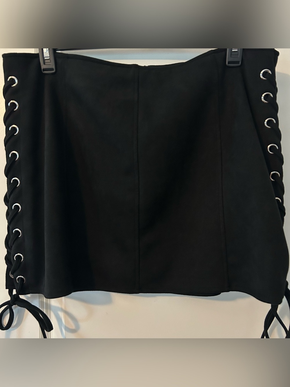 Fashion Nova Curve Plus Size Black Lace-Up Skirt Skort